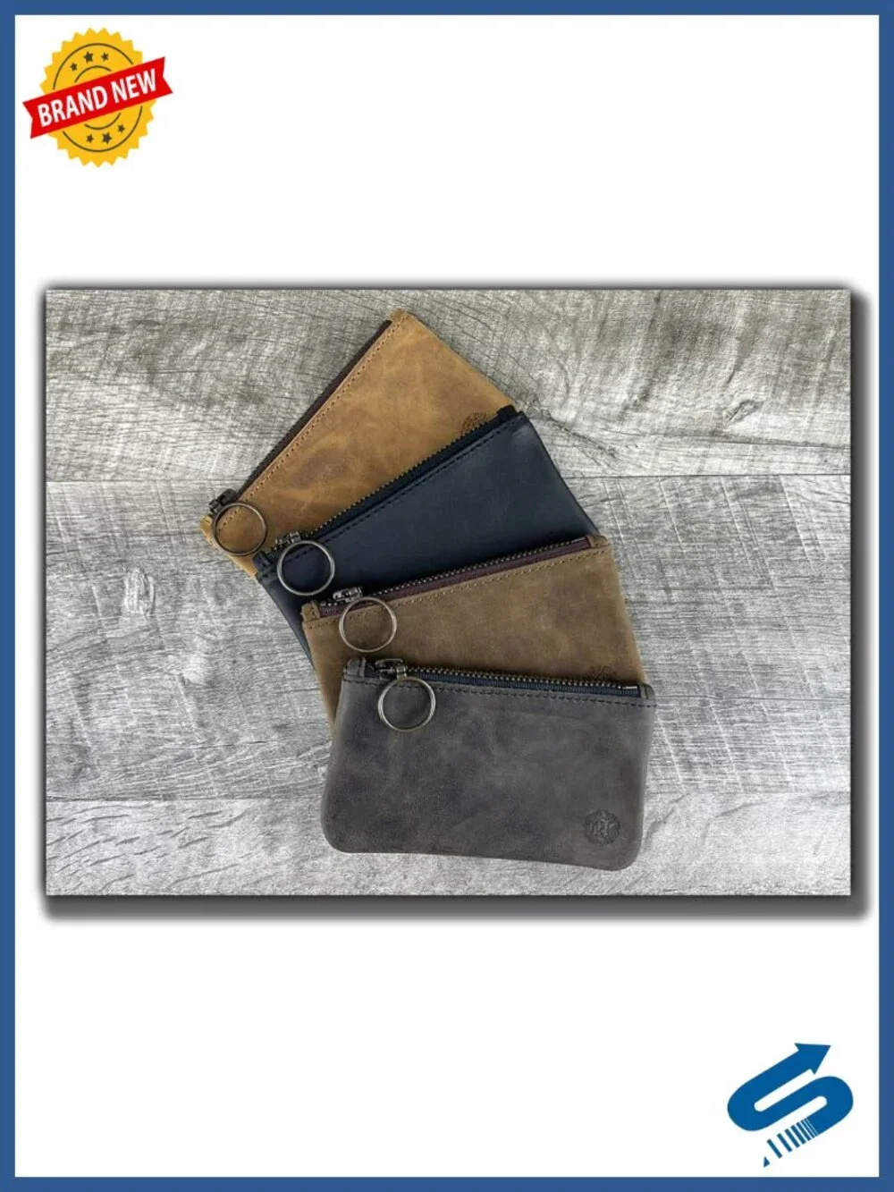 Leather Pouch with Zipper - Travel Organizer